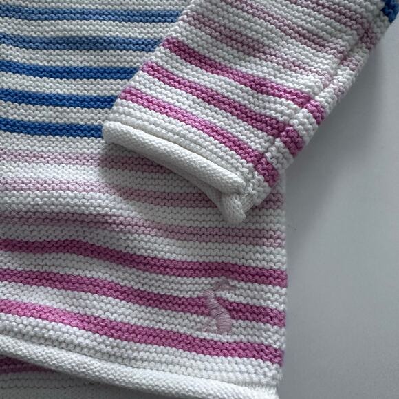 Joules Conway Zip Through Knit Rainbow Stripe Hooded Jacket 0-3M - Picture 2 of 5